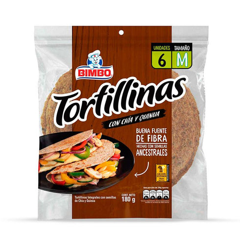 TORTILLA BIMBO 6U 180G CHIA QUINUA